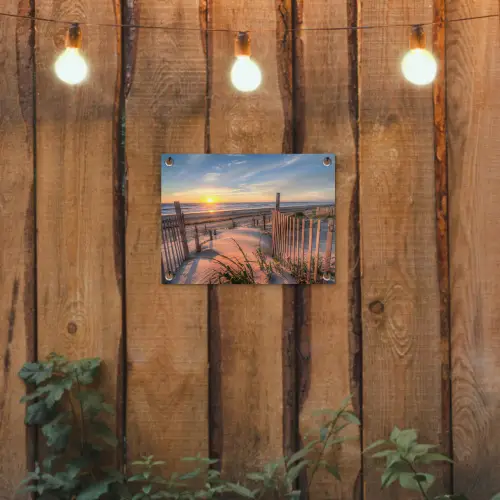 Strand - Zee - Duin - Zonsondergang - Landschap tuinposter los doek klein -sfeer1