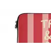 Strepen - Rood - Try again laptophoes neopreen klein -detail