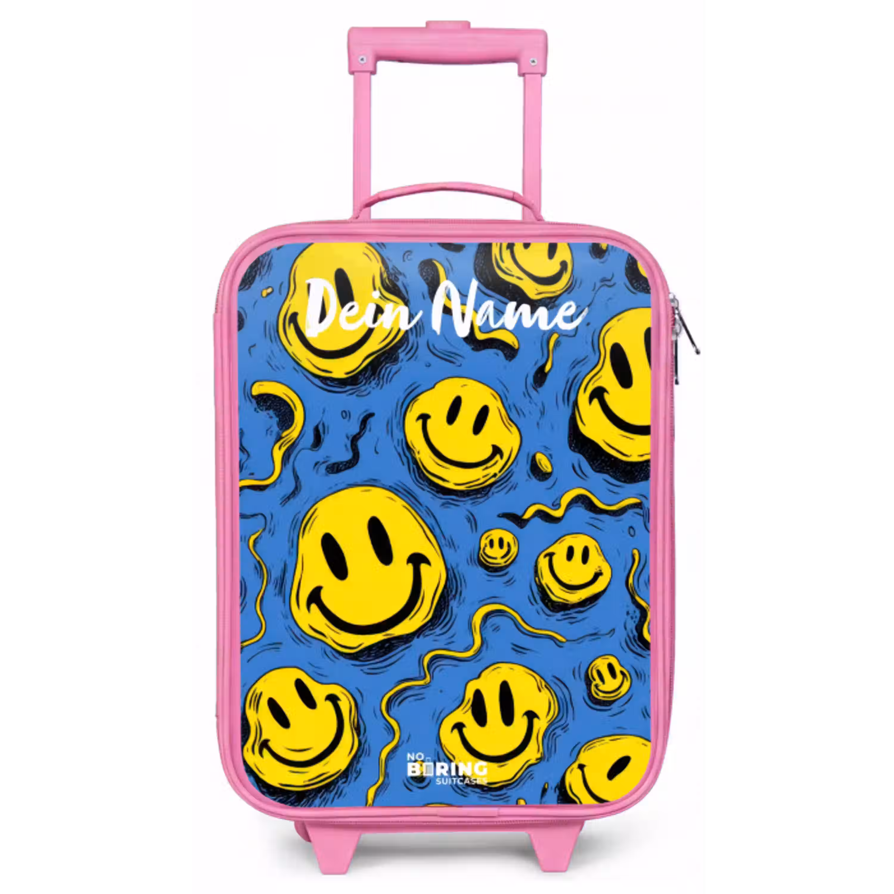 Smiley - Blauw - Geel Kinderkoffer - Roze klein -zz3dotto
