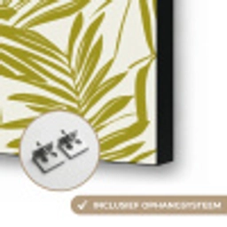 Palmblad - Patroon - Groen Textielframe zwart klein 947 -USP_ophangsysteemNL