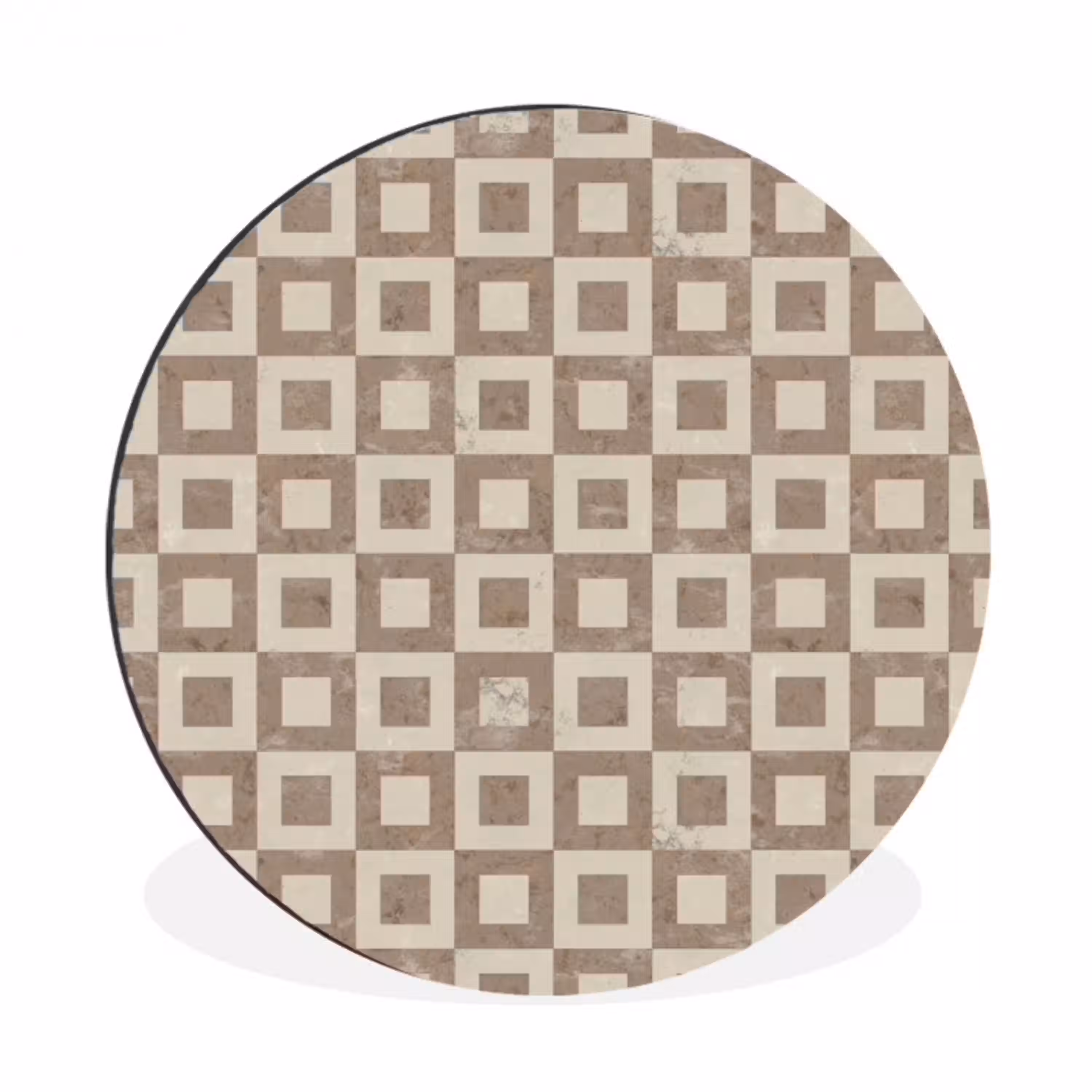 Patroon - Marmer - Beige Wandcirkel aluminium klein 190 -3d