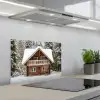 Huis - Bos - Winter - Natuur - Sneeuw keuken achterwand spatscherm klein -3d_schuin