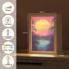 Zon - Geel - Palmbomen - Tropisch Light Box met kabel (Tafellamp) klein -USP_NL