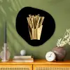 Friet - Goud - Chrome - Eten Wandcirkel Organisch Aluminium middel -sfeer2