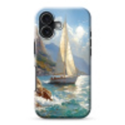 Zeilschip - Zee - Rotsen - Wolken Toughcase MagSafe Apple iPhone 17 klein -3d