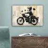 Vintage - Street art - Motor - Jongen - Graffiti - Zwart - Banksy canvas 2cm klein -sfeer4