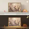 Konijntje - Bruin - Bloemen - Vlinders Light Box met batterij (Wandlamp kind) middel -sfeer3_kind