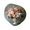 Orchidee - Boeket - Vaas - Bloemen Wandcirkel Organisch Forex 3mm klein -3d