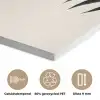 Zwart palmblad - Gouden cirkel - Beige achtergrond PET vilt klein -closeup_NL