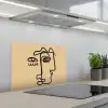 Overlappende profielen - Lichtbruin - Zwart keuken achterwand spatscherm klein -3d_schuin