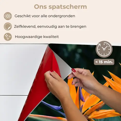 Paradijsvogel - Bloem - Exotisch keuken achterwand spatscherm klein -spatscherm_NL
