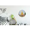 Boeddha - Buddha beeld - Goud - Religie Wandcirkel aluminium klein -kinderkamer