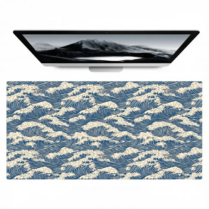 Golven - Klassiek - Blauw Muismat XXL klein 681 -zzz3d