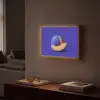 Meloen - Blauw - Oranje - Kunstzinnig Light Box met batterij (Wandlamp) middel -sfeer1