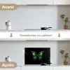 Vlinder - Groen - Opvallend keuken achterwand spatscherm klein -voor_na_FR