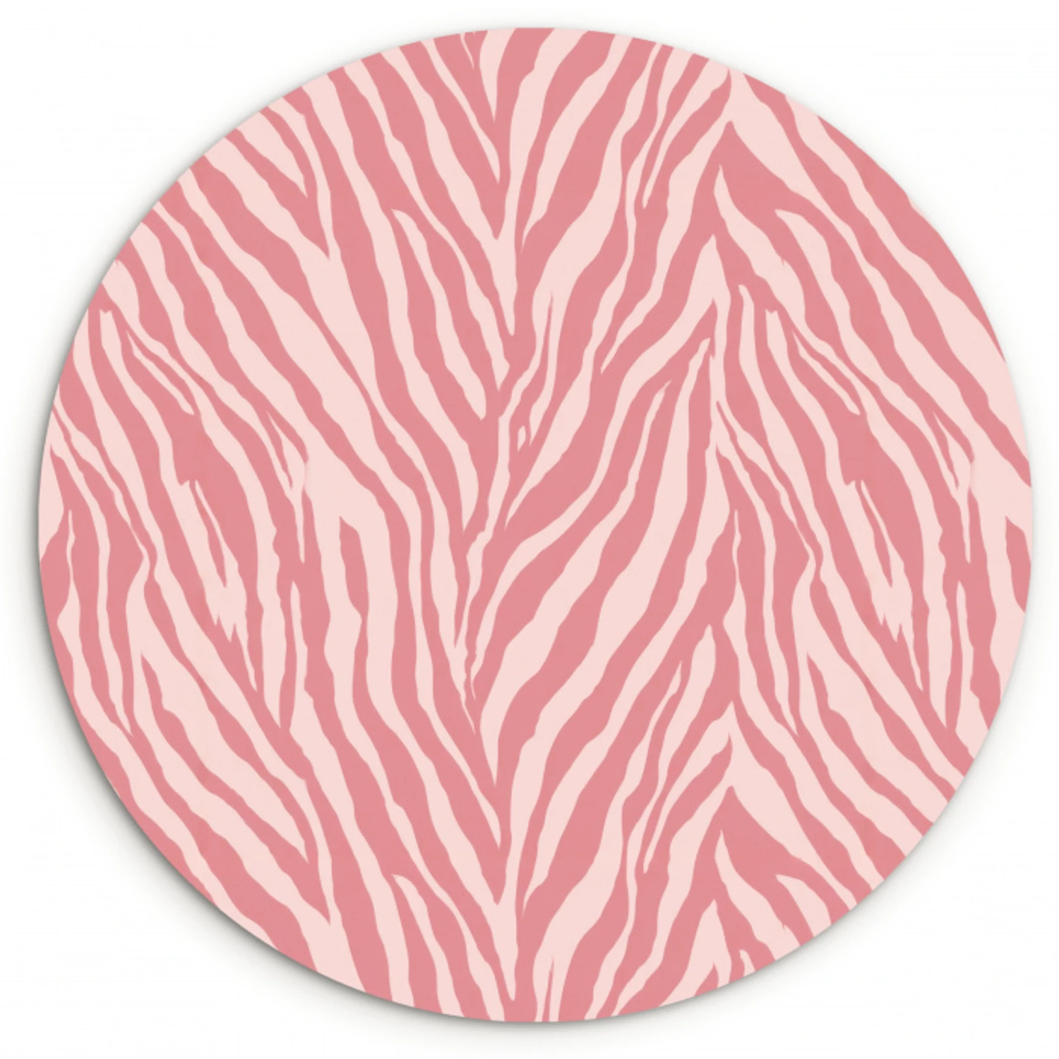 Zebra - Print - Roze Wandcirkel kunststof plaat 5mm dik klein 188 -3d