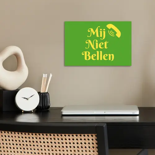 Mij niet bellen - Telefoon - Groen poster papier klein -sfeer1