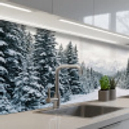 Weg - Sneeuw - Naaldbos - Winter - Avontuurlijk keuken achterwand 2 middel -3d_schuin