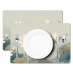 Lotus - Bloemen - Groen Placemat vinyl groot -zzsfeer2_Kitchenyeah-website