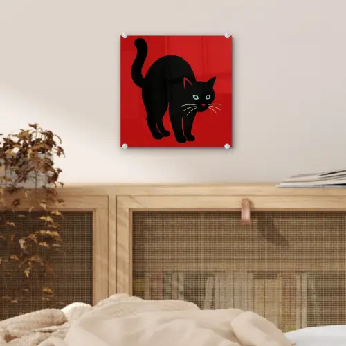 Kat - Zwart - Staart plexiglas 5mm klein -sfeer4