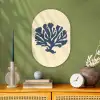 Blauw koraal - Vertakkingen - Beige Wandcirkel Ovaal Forex klein -sfeer2