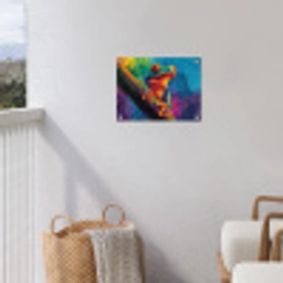 Kikker - Felgekleurd - Tak - Regenboog tuinposter los doek klein -sfeer8