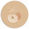 Perzik - Lijntekening - Pit - Beige KitchenYeah - Keuken - Wandcirkel Forex klein -3d