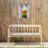 Oude deuren naar zonnebloemveld Tuinposter op houten frame 2 cm dik klein -sfeer4