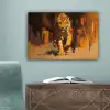Tijger - Geschilderd - Oranje - Penseelstreken canvas 2cm klein -sfeer4