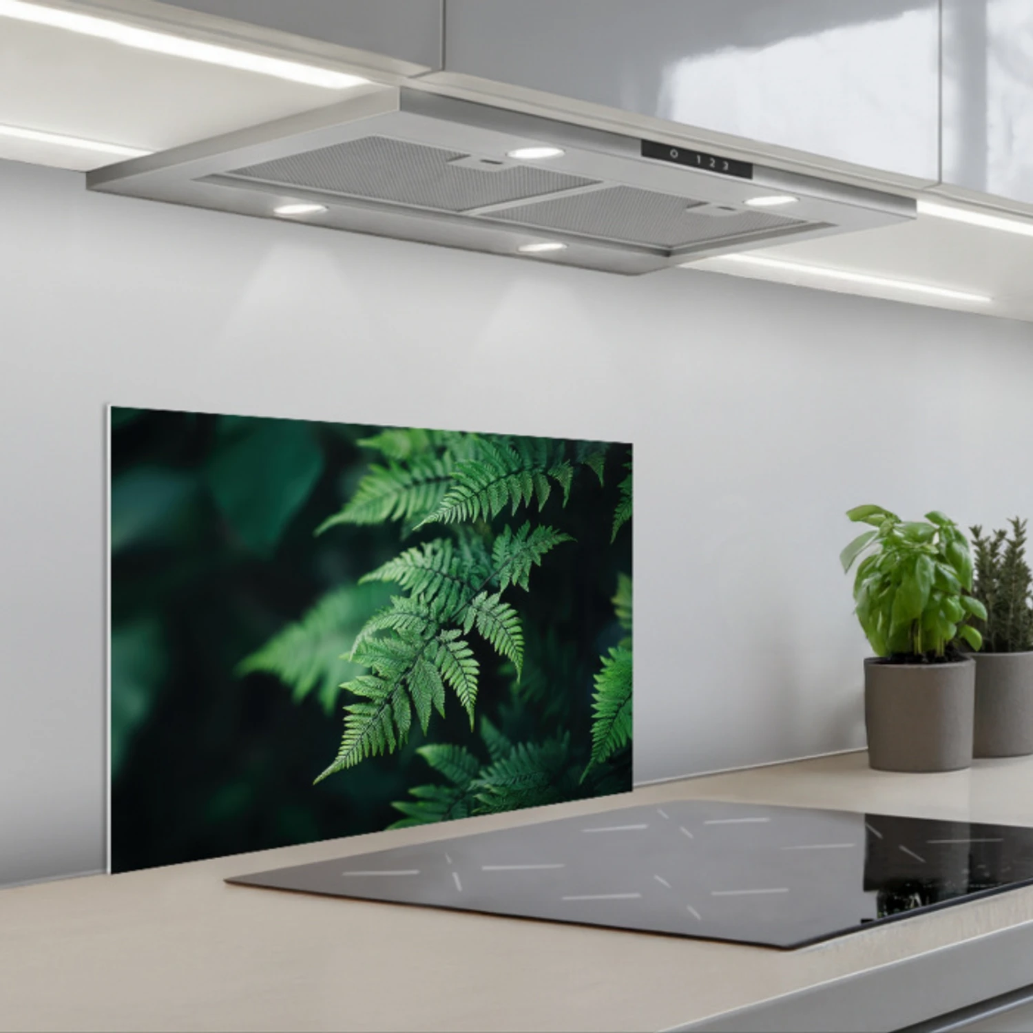 Varenblad - Groen - Structuur - Wazig keuken achterwand spatscherm klein -3d_schuin