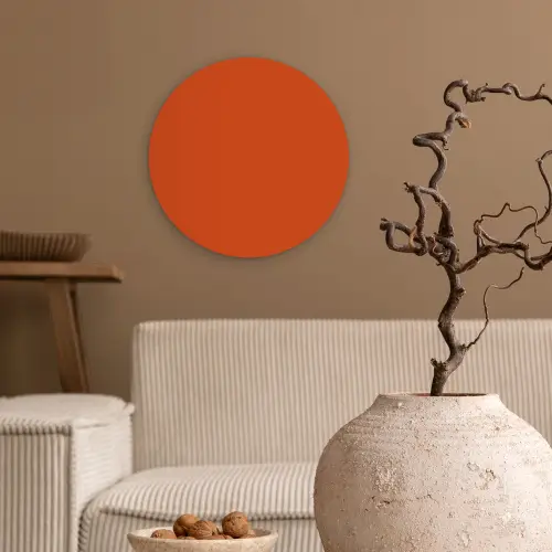 Sienna - Aarde - Kleuren - Effen Wandcirkel kunststof plaat 5mm dik klein 188 -sfeer1