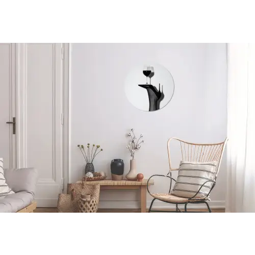 Hak - Wijn - Minimalistisch - Zwart Wandcirkel aluminium klein -woonkamer