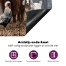 Boerderijdieren - Groep - Mist - Natuur - Rustiek Inductie beschermer vinyl 3mm klein -zzzzzzz-cc-onderkant