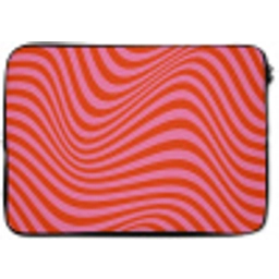 Golvend patroon - Rood - Roze - Lijnen laptophoes neopreen klein -zkaufland3dotto