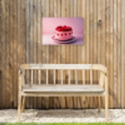 Taart - Hart - Roze Tuinposter op houten frame 2 cm dik klein -sfeer4