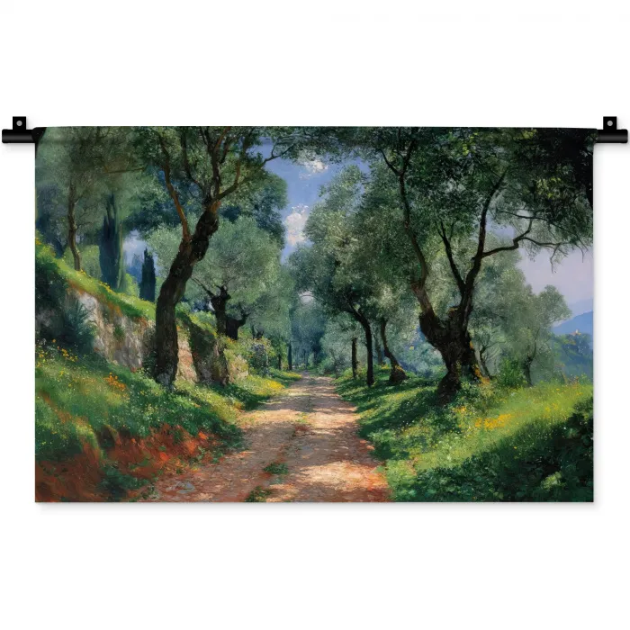 Pad - Bomen - Schaduw - Wandkleed katoen klein -zz3d