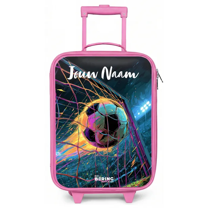 Neon - Net - Voetbal - Kleurrijk Kinderkoffer - Roze klein -zz3dotto