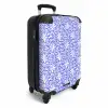 Bloemen en bladeren op blauwe achtergrond NBS - Handbagage koffer - Kinderen Unisex middel -productfoto_3d