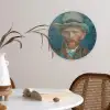 Zelfportret 1887 - Schilderij van Vincent van Gogh Wandcirkel kunststof plaat 5mm dik klein -sfeer4