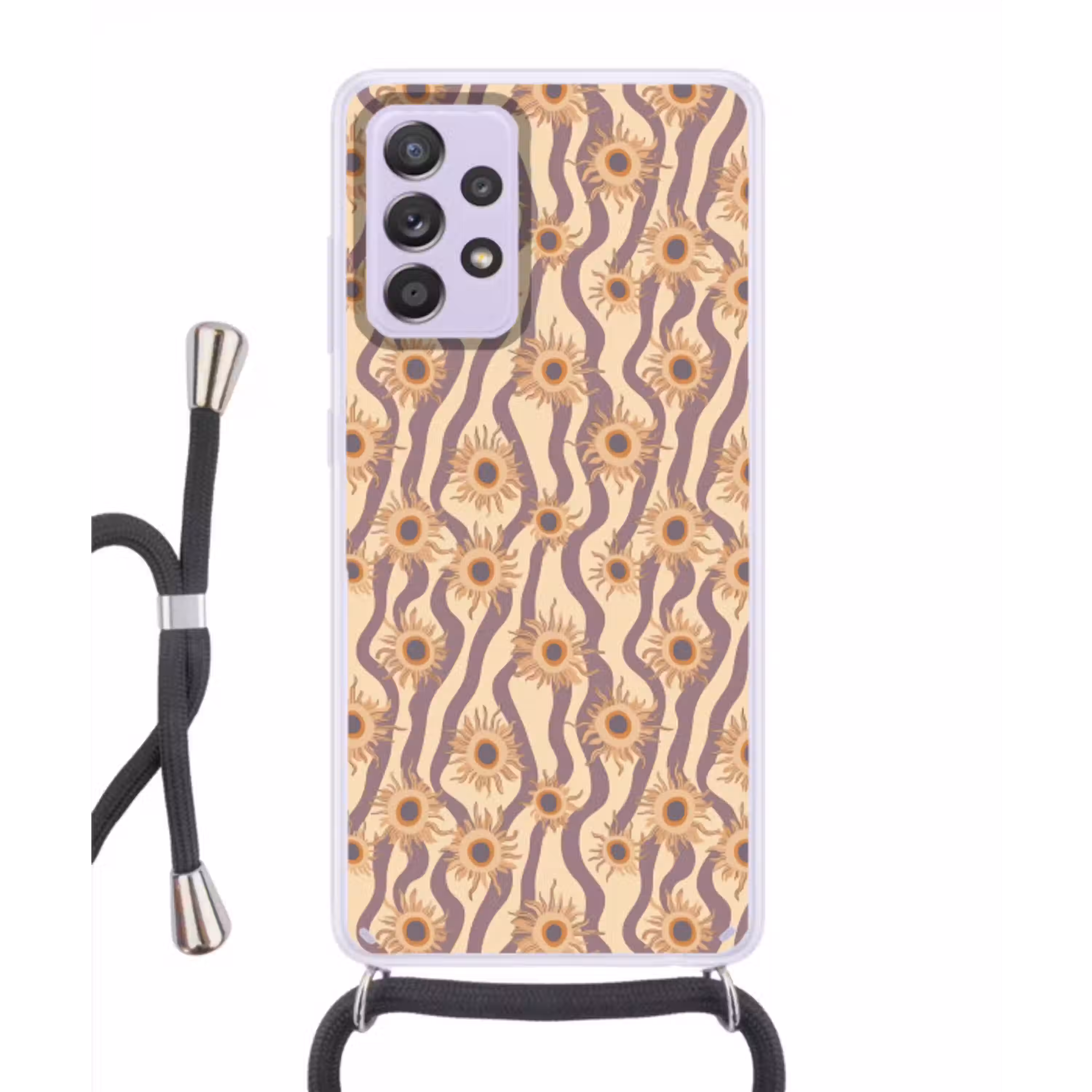 Bohemian - Vibe - Lavendelpaars Hoesje Samsung Galaxy A52 5G met koord klein 816 -3d