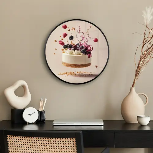 Cheesecake - Eten - Roze - Taart Fotolijst rond zonder passe partout klein -sfeer1