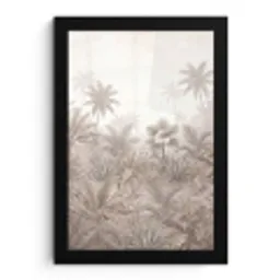Jungle - Tropisch - Natuur -Vintage - Beige fotolijst zwart zonder passe partout klein -3d