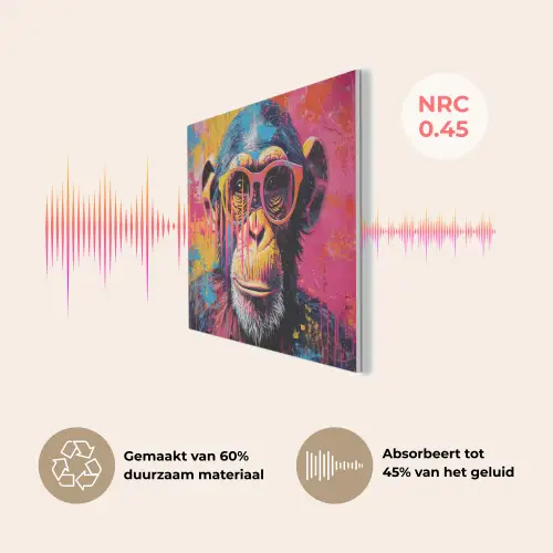 Graffiti - Chimpansee - Aap - Bril - Kleurrijk PET vilt klein -USP_NL