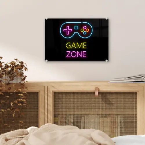 Controller - Game - Neon - Zwart - Quotes - Game zone plexiglas 5mm klein -sfeer4