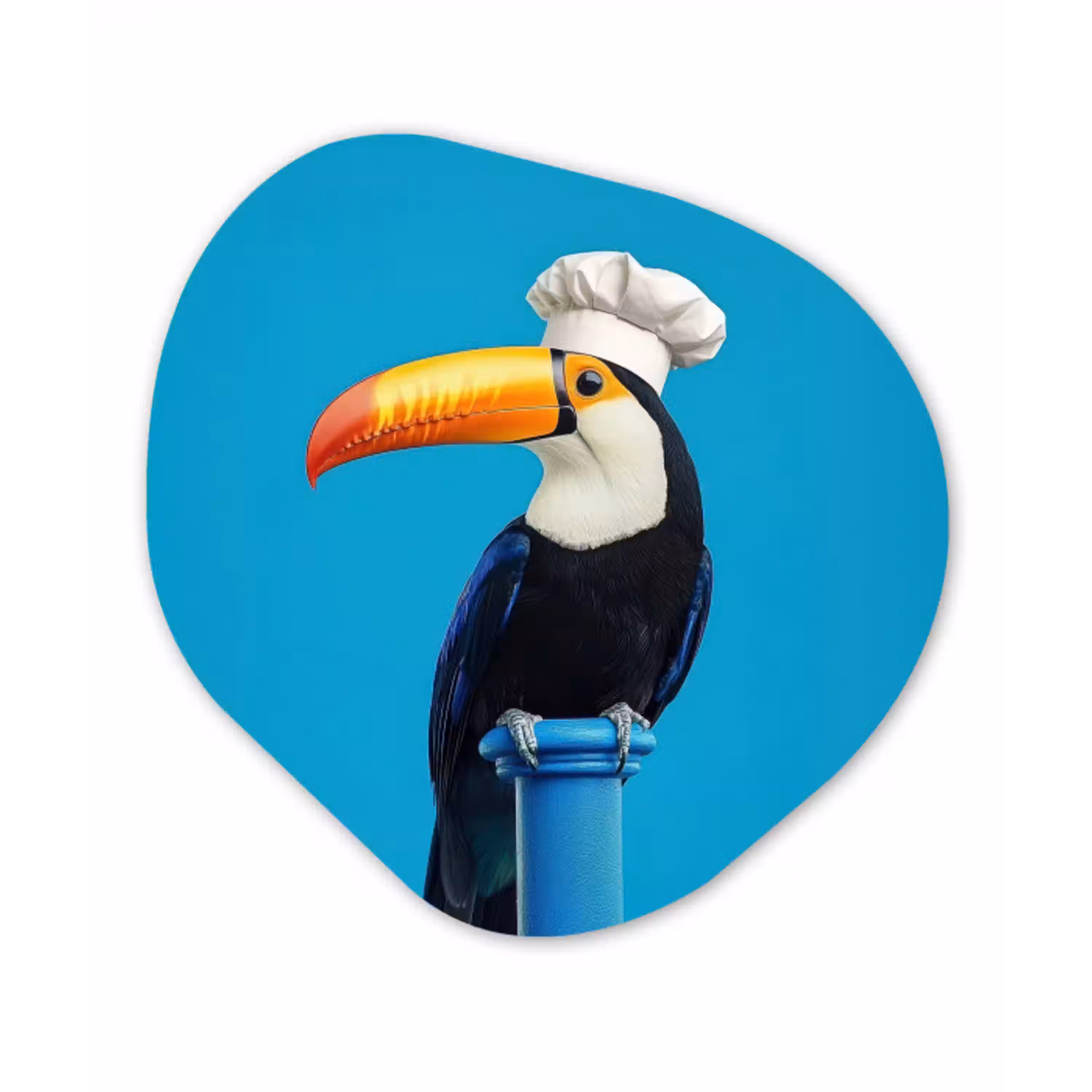 Tucan - Sokkel - Vogel - Koksmuts Wandcirkel Organisch Forex 3mm klein -3d