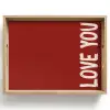 Schuin - Loveyou - Rood Dienblad Rechthoek middel -z3d_shopping
