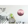 Landschap - Mistig - Roze Wandcirkel aluminium klein -kinderkamer