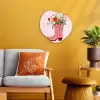 Cowboylaarzen - Roze - Boeket - Bloemen Wandcirkel Organisch Forex 3mm klein -sfeer4