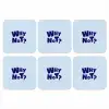 Why not - Blauw - Licht blauw - Quote onderzetter kurk middel -3d