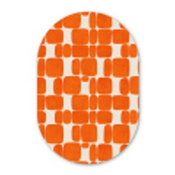 Patroon - Retro - Oranje Wandcirkel Ovaal Aluminium middel 839 -3d